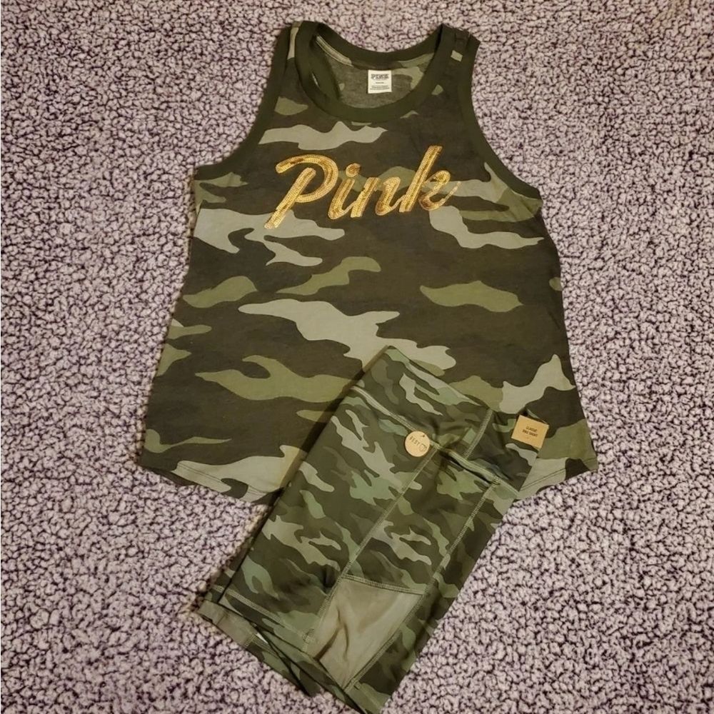 PINK VS Large Camo Short Bling Tank Set